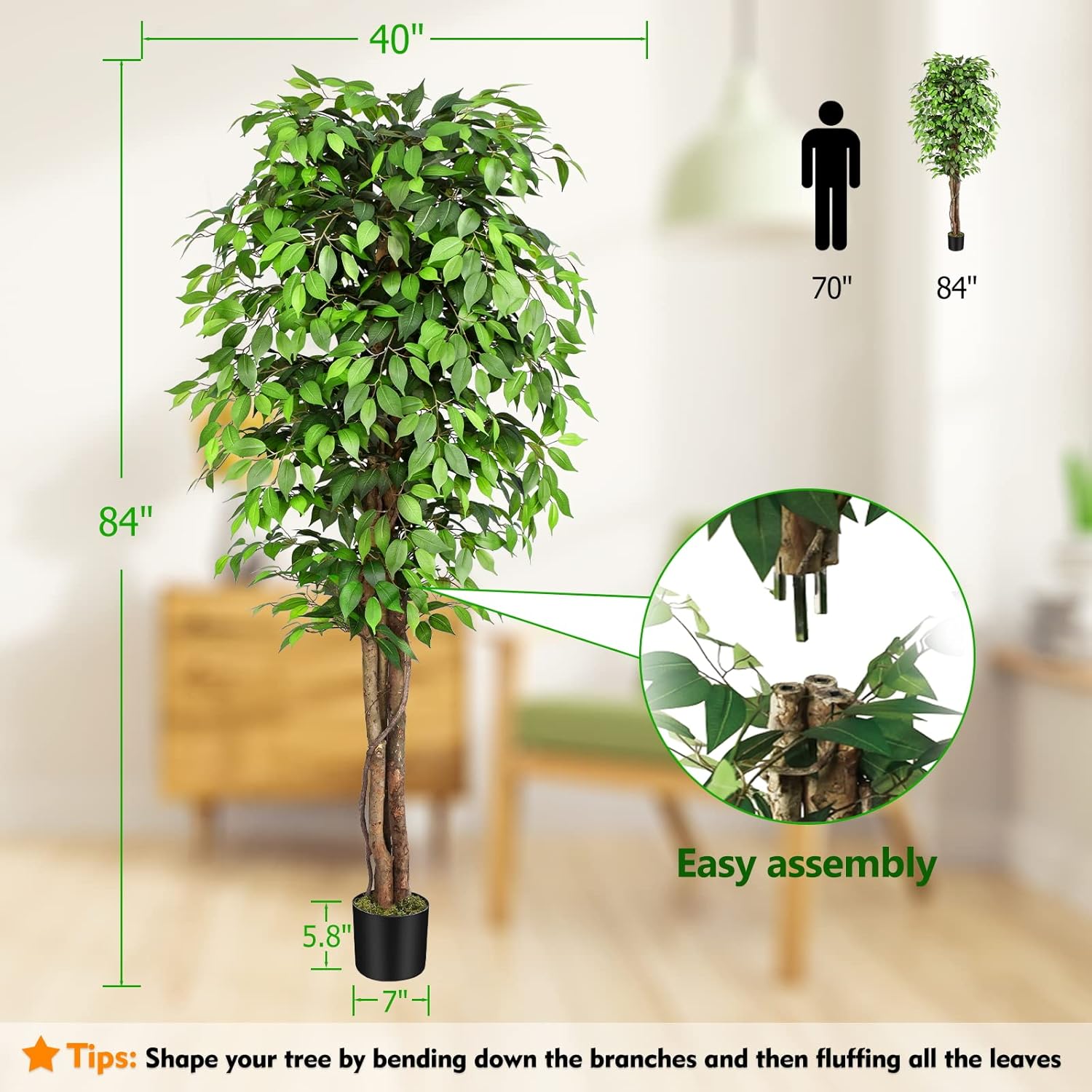 Lifelike Artificial Ficus Tree - đánh giá và giá Ficus Lyrata Tree