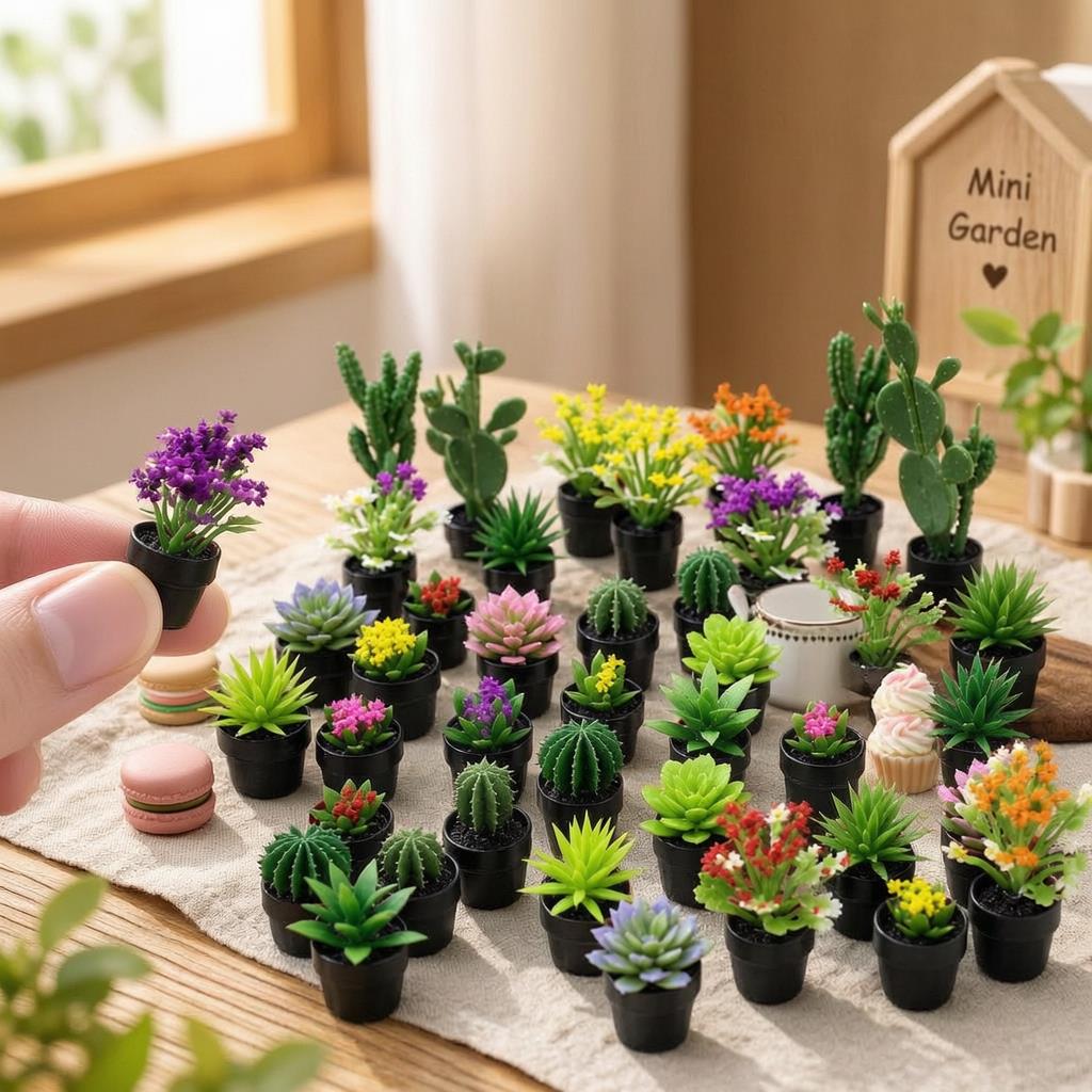 8Pcs Miniature Plastic Potted  - đánh giá và giá Echeveria Succulent